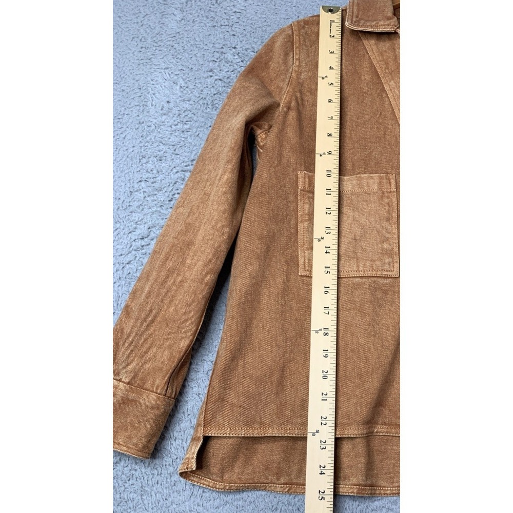 Forever That Girl Anthropologie Shirt Womens Small Ochre Washed Pullover V Neck - Picture 2 of 9